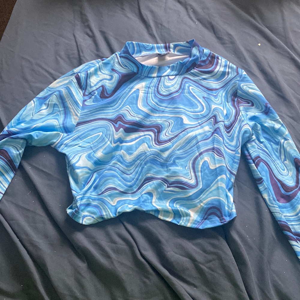groovy blue top from Shein, S:M